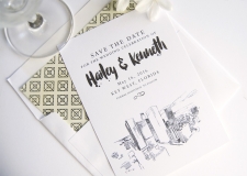 Los Angeles Skyline Save the Date Cards