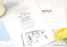 New York City Library Skyline Wedding Invitations