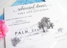 Palm Springs Sign Skyline Rehearsal Dinner Invitations